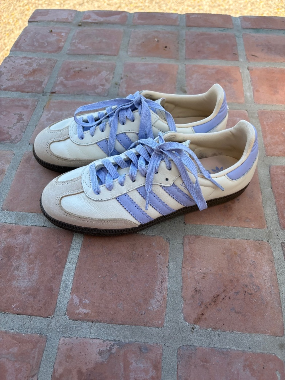 Adidas Samba OG W Women’s Cream Lavender Stripes Sneakers Size 8